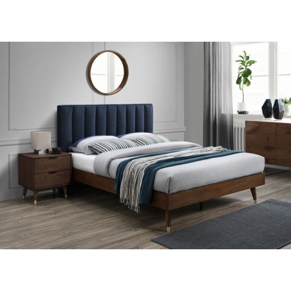 Formuleren Voor een dagje uit kapsel Albarracin Mid-Century Modern Polyester Linen Bedroom Set in Navy |  Get.Furniture