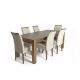 Rhine Table & Elke Chair Modern Dining Room Set in Walnut/Beige