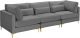 Julia Velvet Modular Sectional Sofa in Grey