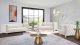 Michelle Modern Velvet Living Room Set in Cream