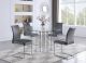 Roanoke Contemporary Dining Room Set in Grey/Polished SS