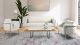 Casa Modern Velvet Living Room Set in Cream/Chrome