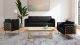 Casa Modern Velvet Living Room Set in Black/Gold