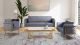 Casa Modern Velvet Living Room Set in Grey/Gold