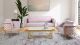 Casa Modern Velvet Living Room Set in Pink/Gold