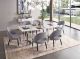 131 Modern Dining Room Set in Silver/Marble