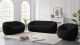 Elijah Modern Velvet Living Room Set in Black
