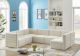 Quincy Velvet Modular Sectional Sofa in Cream