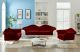 Lips Modern Velvet Living Room Set in Red