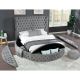 Hazel Modern Upholstered Velvet Beds in Gray