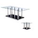Royton Modern Glass Top Coffee & End Table in Clear/Black