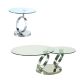 Worsley Modern Glass Top Coffee & End Table in Clear/White
