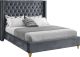 Chula Contemporary Velvet Bed in Grey