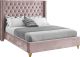 Chula Contemporary Velvet Bed in Pink
