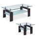 Bowdon Modern Glass Top Coffee & End Table in Clear/Wenge