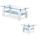 Bowdon Modern Glass Top Coffee & End Table in Clear/White