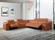 Netherton Modern Leather Gel  Recliner Sectional in Camel