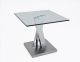 Greeley Modern Lamp Table with Glass Top in Clear