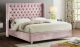 Aiden Upholstered Platform Bed in Pink