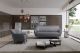 Genoa Leather Living Room Set in Spessorato Grey