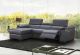 Allegra Premium Leather Sectional Sofa in Grey
