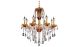Ann Traditional 8 Lights Hanging Fixture Chandelier in Gold & Red Finish