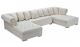 Ansonia Contemporary 3 Piece Velvet Sectional Sofa in Cream & Gold