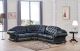 Apolo Leather Sectional Sofa in Black