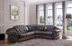 Apolo Leather Sectional Sofa in Brown