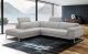 Athena Leather Sectional Sofa in Light Grey