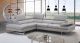 Aurora Premium Leather Sectional Sofa in Light Grey