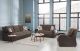 Bennett Convertible Living Room Set in Armoni Brown With Brown Vynil
