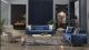 Mistral Convertible Living Room Set in Duca Navy