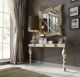 Bilbao Modern Console Table in Ivory & Gold