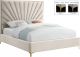 Bled Contemporary Velvet Bed in Cream
