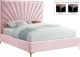 Bled Contemporary Velvet Bed in Pink