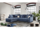 Carol Fabric Sectional Sofa in Blue