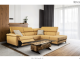 Monza Fabric Sectional Sofa With Recliner in Camel
