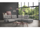 Ory Fabric Sectional Sofa With Recliner in Dark Grey