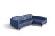 Turin Modern Leather Sectional Sofa in Spessorato Blue Prussia