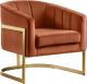 Crosby Modern Velvet Lounge Chair in Cognac