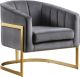 Crosby Modern Velvet Lounge Chair in Grey