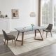 Class Table & Chair Modern Dining Set in Clear/Grey