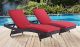 Convene Chaise Outdoor Patio in Espresso Red (Set of 2)