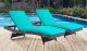Convene Chaise Outdoor Patio in Espresso Turquoise (Set of 2)