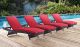 Convene Outdoor Patio Chaise in Espresso Red (Set of 4)