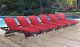 Convene Outdoor Patio Chaise in Espresso Red (Set of 6)