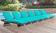 Convene Outdoor Patio Chaise in Espresso Turquoise (Set of 6)