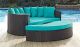 Convene Outdoor Patio Daybed in Espresso Turquoise