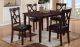 Copper Traditional Dining Set (Table + 4 Chair) in Dark Brown